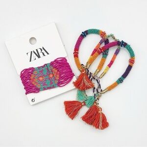 🌹NWT. Zara Bundle of Bohemian Multicolor Beaded Bracelet.